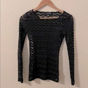 Long sleeve sheer top